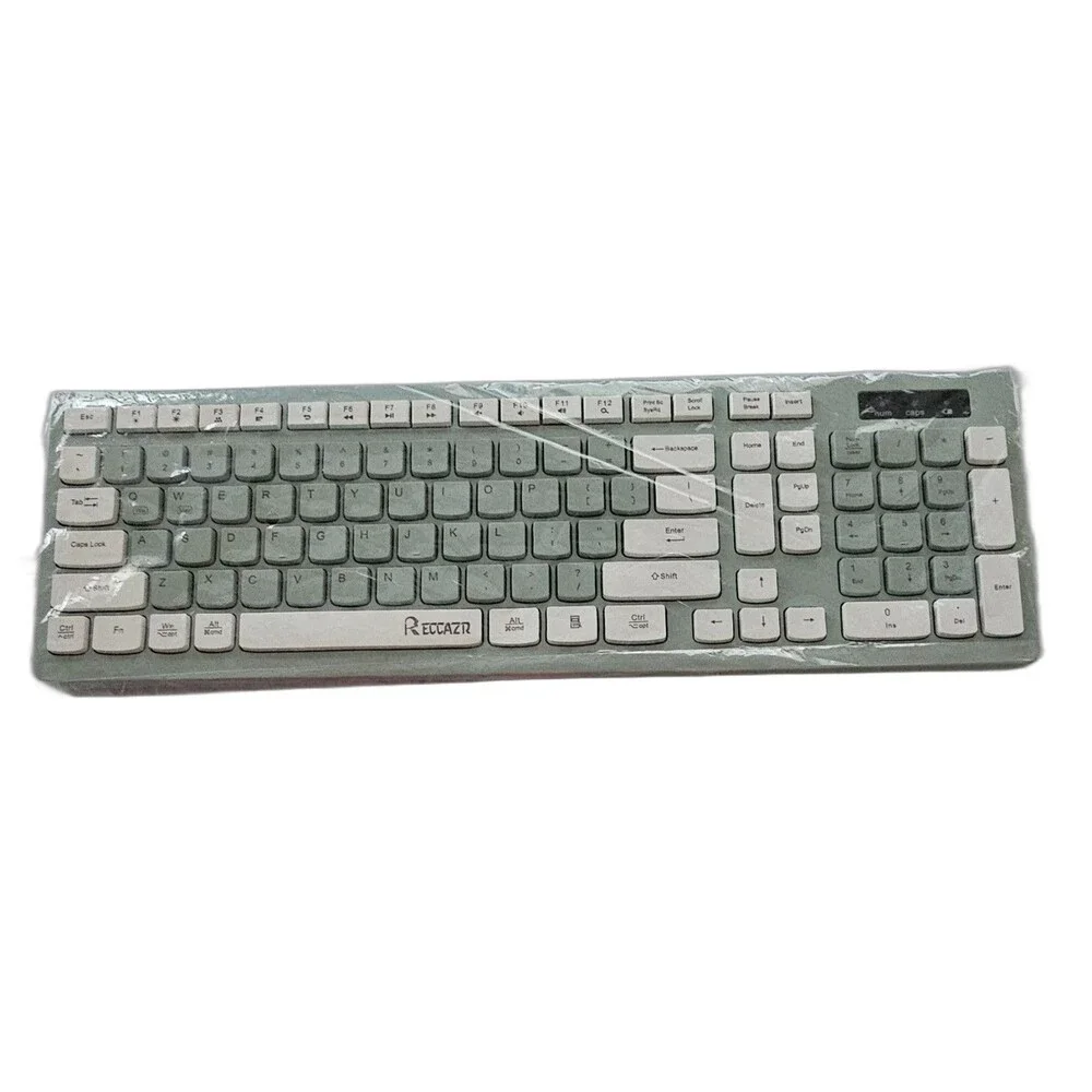 Reccazr Wireless Keyboard Mouse Combo Full Size 2.4G Quiet Keys USB NEW In Box